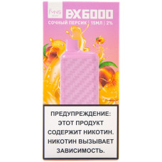 Вейп IMNS Bar BX 6000 тяг Сочный Персик 550 mAh Перезаряжаемый Одноразовый