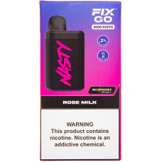 Вейп Nasty Fix Go 3000 тяг Rose Milk 2% 500 mAh Одноразовый