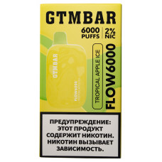 Вейп GTMBAR Flow 6000 Tropical Apple Ice Тропическое Яблоко Лед Одноразовый GTM Bar