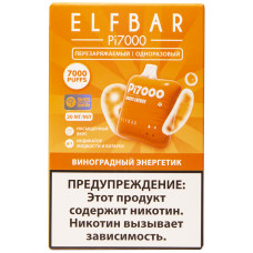 Вейп Elf Bar Pi 7000 тяг Виноградный Энергетик 20 мг 500 mAh Одноразовый